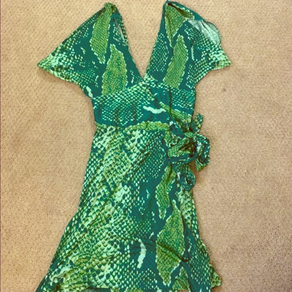 Diane von Furstenberg DVF python wrap dress